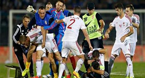 اليويفا يعاقب صربيا وألبانيا في واقعة اختراق الطائرة 